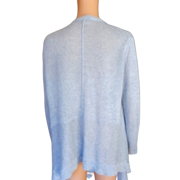 White + Warren Womens Lavender Purple Cardigan Assymetric With Pockets Medium - Picture 7 of 9